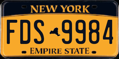 NY license plate FDS9984