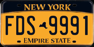 NY license plate FDS9991