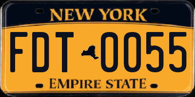 NY license plate FDT0055