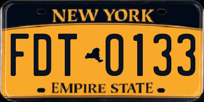 NY license plate FDT0133