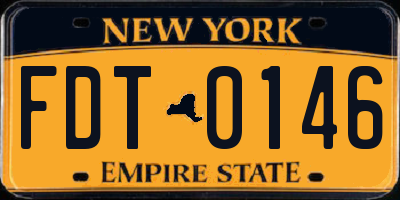 NY license plate FDT0146