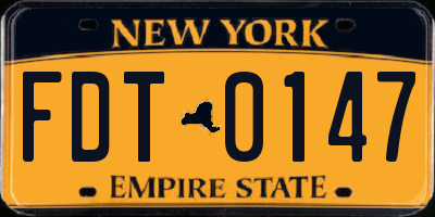 NY license plate FDT0147