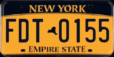 NY license plate FDT0155