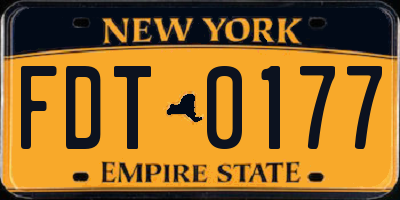 NY license plate FDT0177
