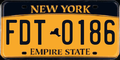 NY license plate FDT0186