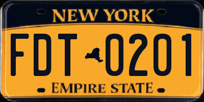 NY license plate FDT0201