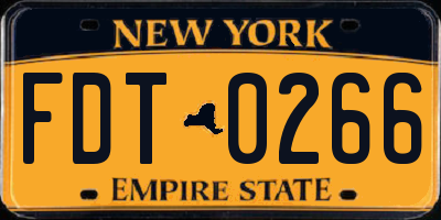 NY license plate FDT0266