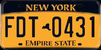 NY license plate FDT0431