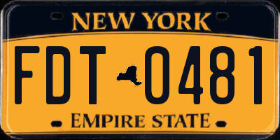 NY license plate FDT0481