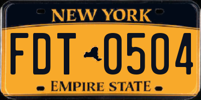 NY license plate FDT0504