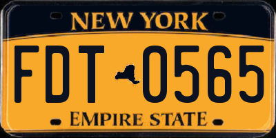NY license plate FDT0565