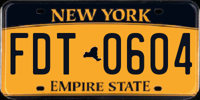 NY license plate FDT0604