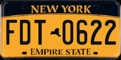 NY license plate FDT0622