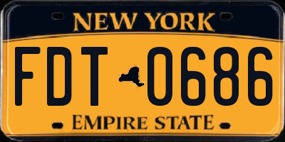 NY license plate FDT0686