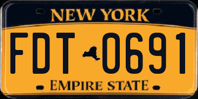 NY license plate FDT0691