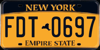 NY license plate FDT0697