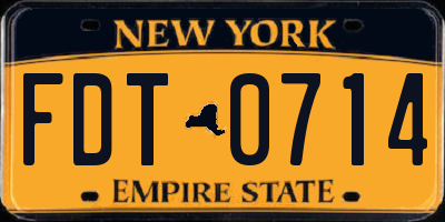 NY license plate FDT0714