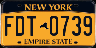 NY license plate FDT0739