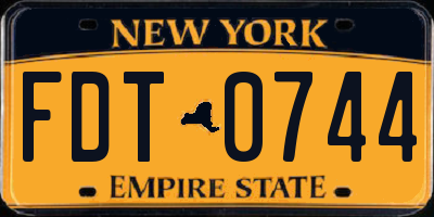 NY license plate FDT0744