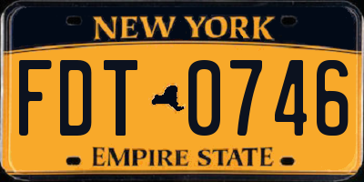 NY license plate FDT0746