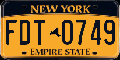 NY license plate FDT0749