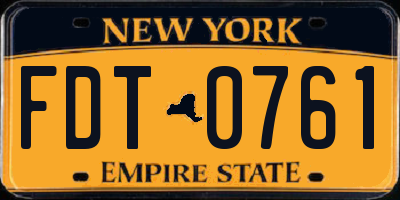 NY license plate FDT0761