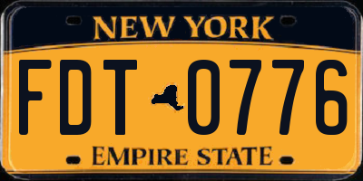 NY license plate FDT0776