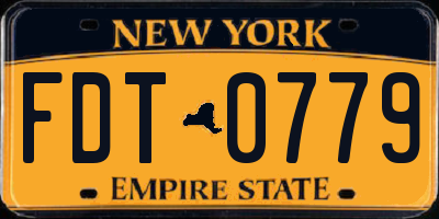 NY license plate FDT0779