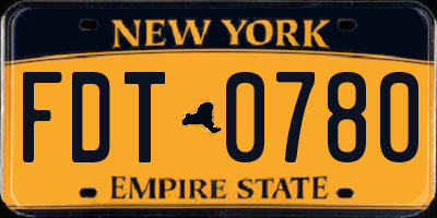 NY license plate FDT0780