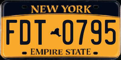 NY license plate FDT0795