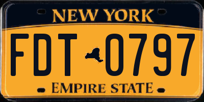 NY license plate FDT0797