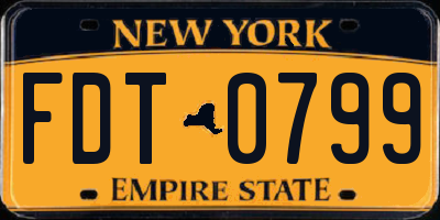 NY license plate FDT0799