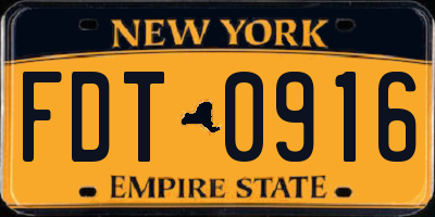 NY license plate FDT0916