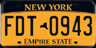 NY license plate FDT0943