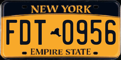 NY license plate FDT0956