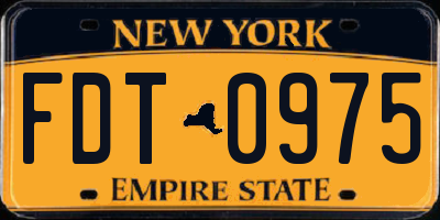 NY license plate FDT0975