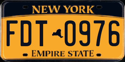 NY license plate FDT0976