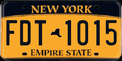 NY license plate FDT1015