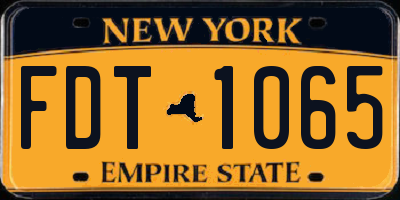 NY license plate FDT1065