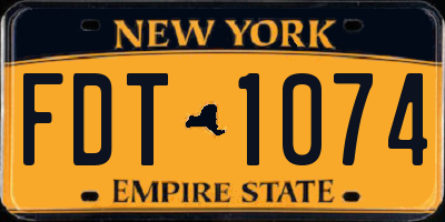 NY license plate FDT1074