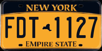 NY license plate FDT1127