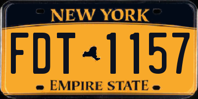 NY license plate FDT1157