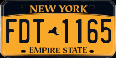NY license plate FDT1165