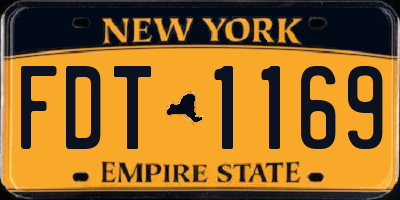 NY license plate FDT1169