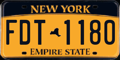 NY license plate FDT1180