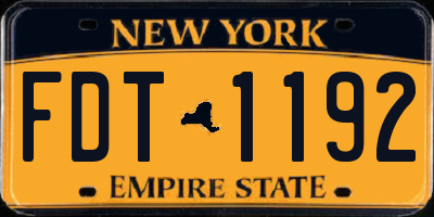 NY license plate FDT1192
