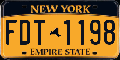 NY license plate FDT1198