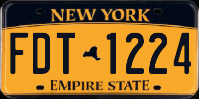 NY license plate FDT1224