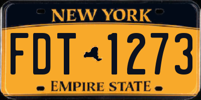 NY license plate FDT1273
