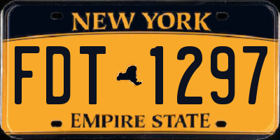 NY license plate FDT1297